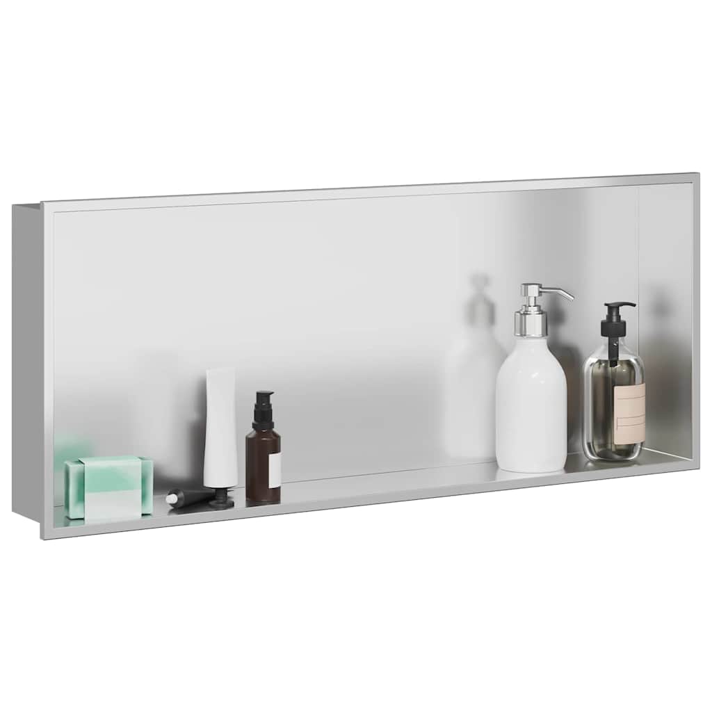 Nicho de ducha VidaXL plateado 75 x 30 x 9,5 cm acero inoxidable