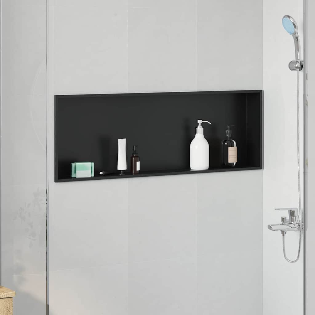 Vidaxx nicho de ducha negro 90 x 30 x 9,5 cm acero inoxidable