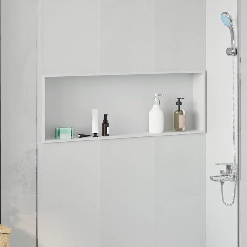 Nicho de ducha VidaXL blanco 90 x 30 x 9,5 cm acero inoxidable