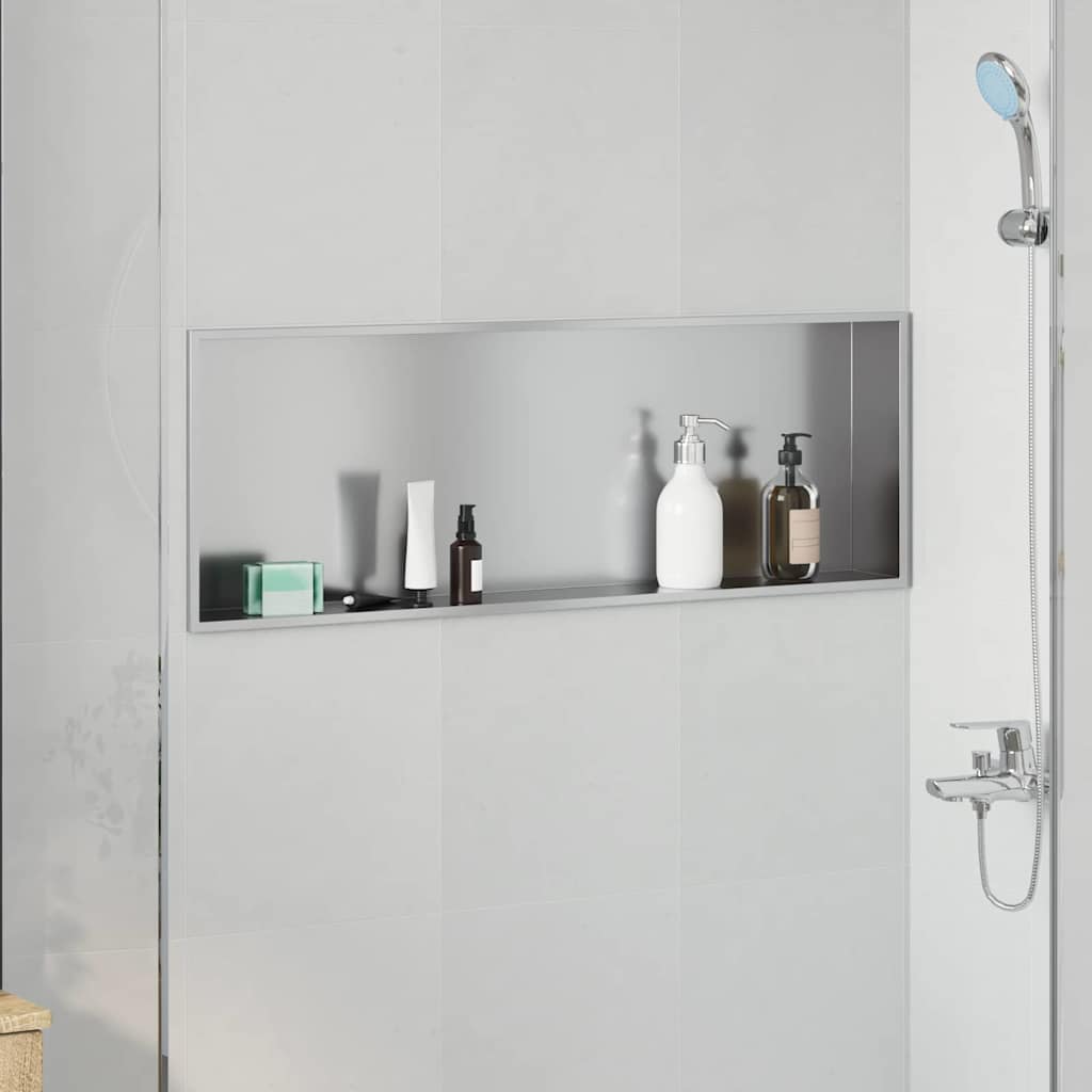 Nicho de ducha VidaXL plateado 90 x 30 x 9,5 cm acero inoxidable