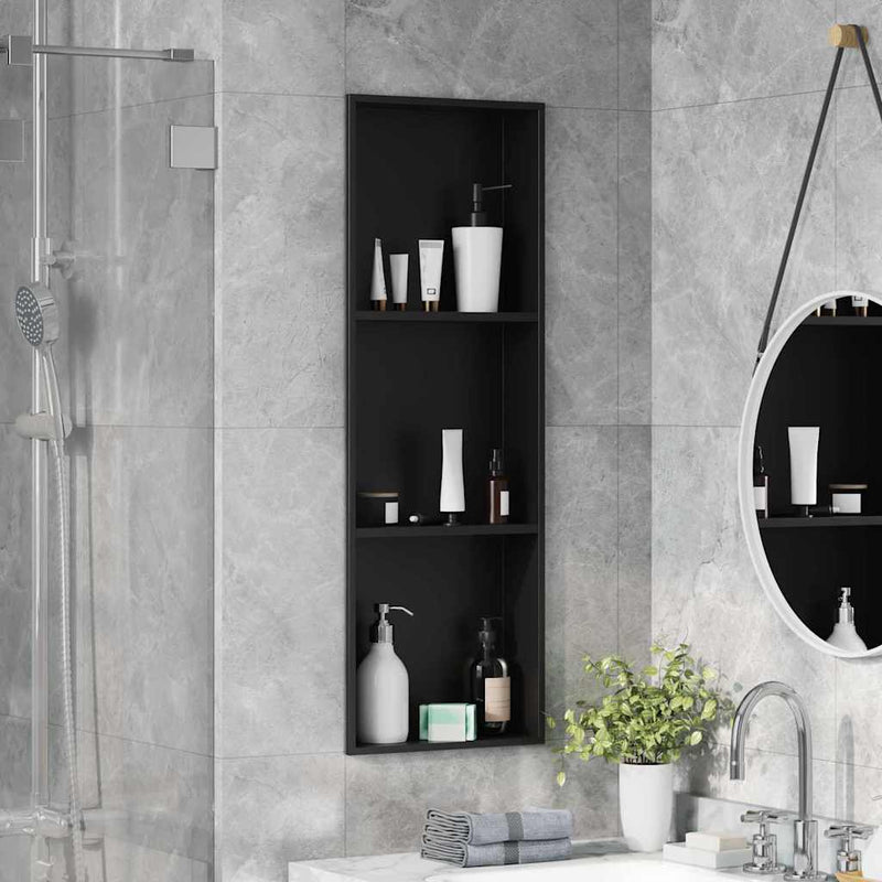 Nicchia doccia Vidaxx nera 90 x 30 x 9,5 cm in acciaio inossidabile