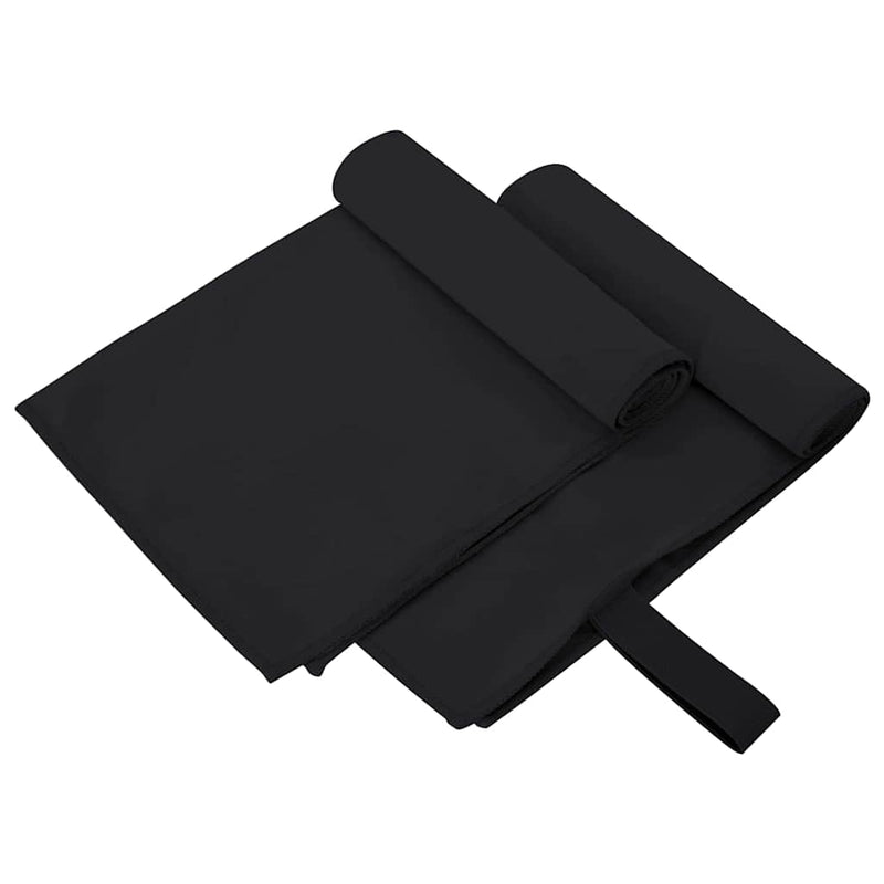 Vidaxl sporthanddoeken 2 pcs zwart 50 x 30 cm polyester en polyamide