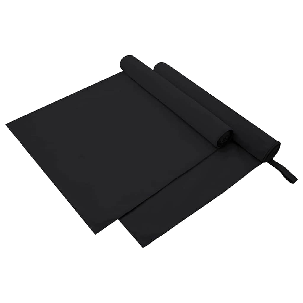 Vidaxx toallas deportivas 2 piezas negro 180 x 90 cm poliéster y poliamida