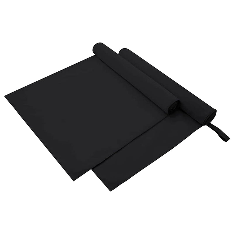 Vidaxl sporthanddoeken 2 pcs zwart 180 x 90 cm polyester en polyamide