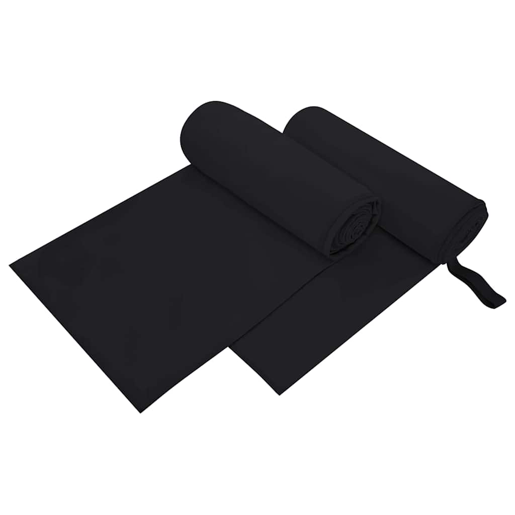 Vidaxx toallas deportivas 2 piezas negro 200 x 100 cm poliéster y poliamida