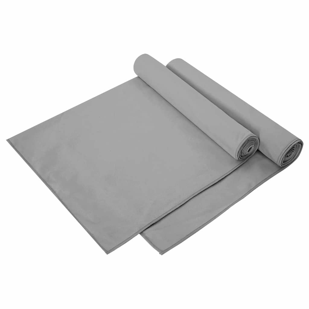 Asciugamani sportivi Vidaxl 2 pezzi grigio scuro 140 x 70 cm