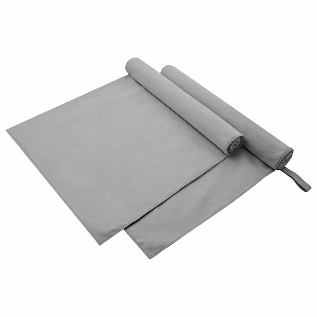 Vidaxl toallas deportivas 2 piezas gris oscuro 90 x 180 cm