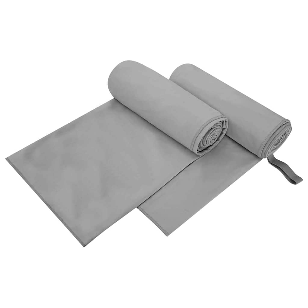Vidaxl sporthanddoeken 2 pcs donkergrijs 200 x 100 cm