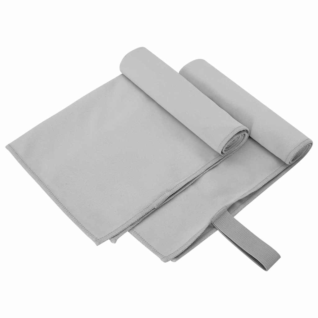Vidaxl sporthanddoeken 2 pcs grijs 50 x 30 cm polyester en polyamide