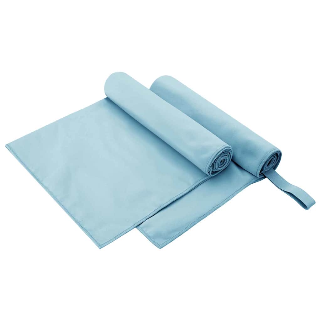 Asciugamani sportivi Vidaxx 2 pezzi blu 100 x 50 cm poliestere e poliammide