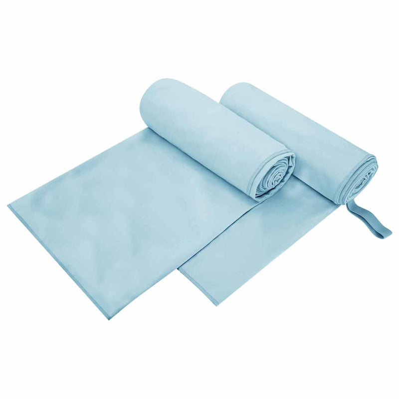 Vidaxl sporthanddoeken 2 pcs blauw 200 x 100 cm polyester en polyamide