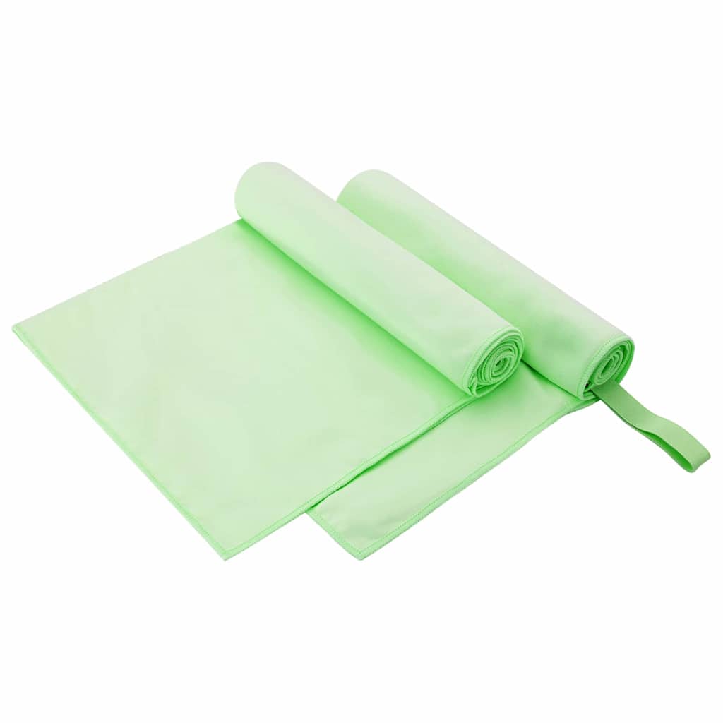 Vidaxx toallas deportivas 2 uds verde 100 x 50 cm poliéster y poliamida