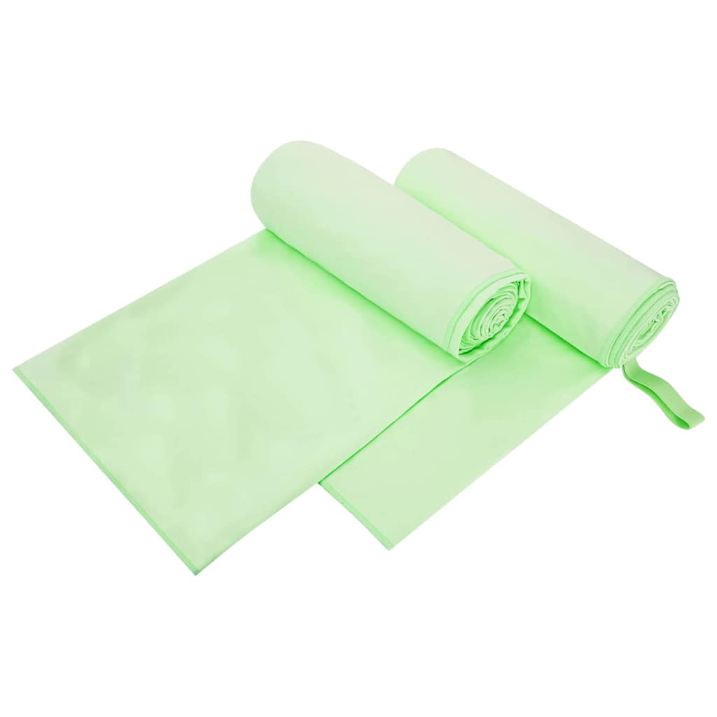 Vidaxx toallas deportivas 2 uds verde 200 x 100 cm poliéster y poliamida