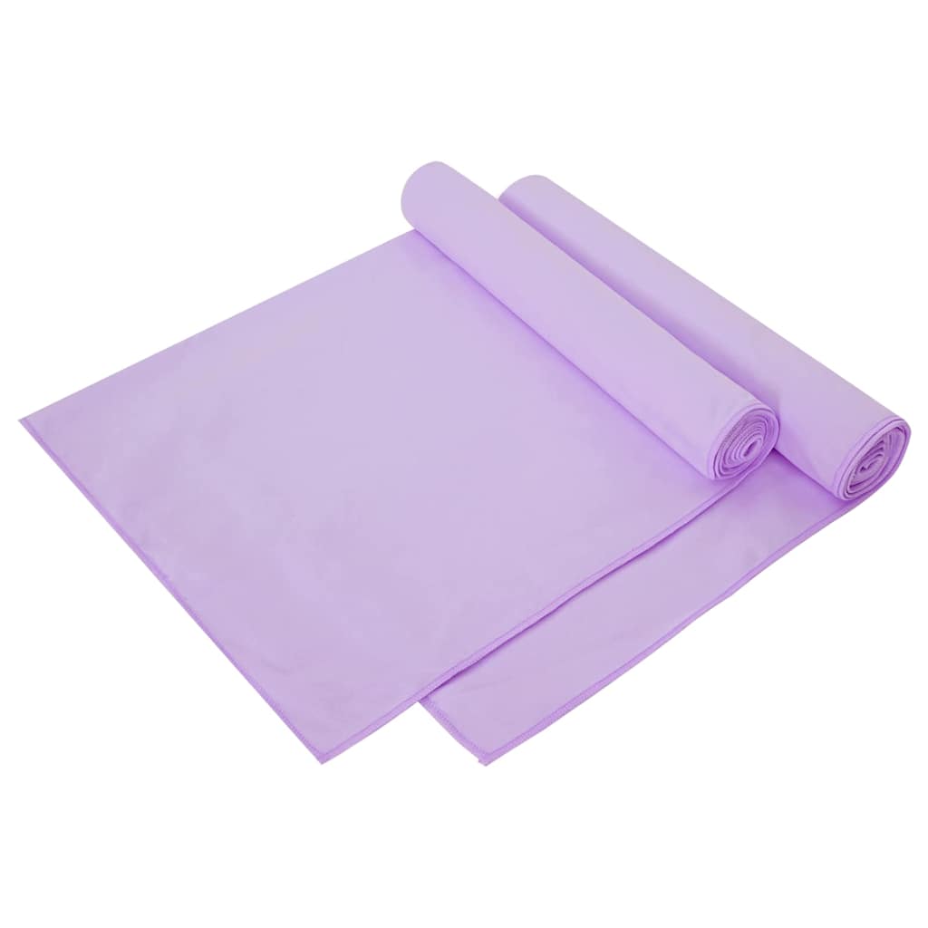Vidaxl sporthanddoeken 2 pcs paars 140 x 70 cm polyester en polyamide