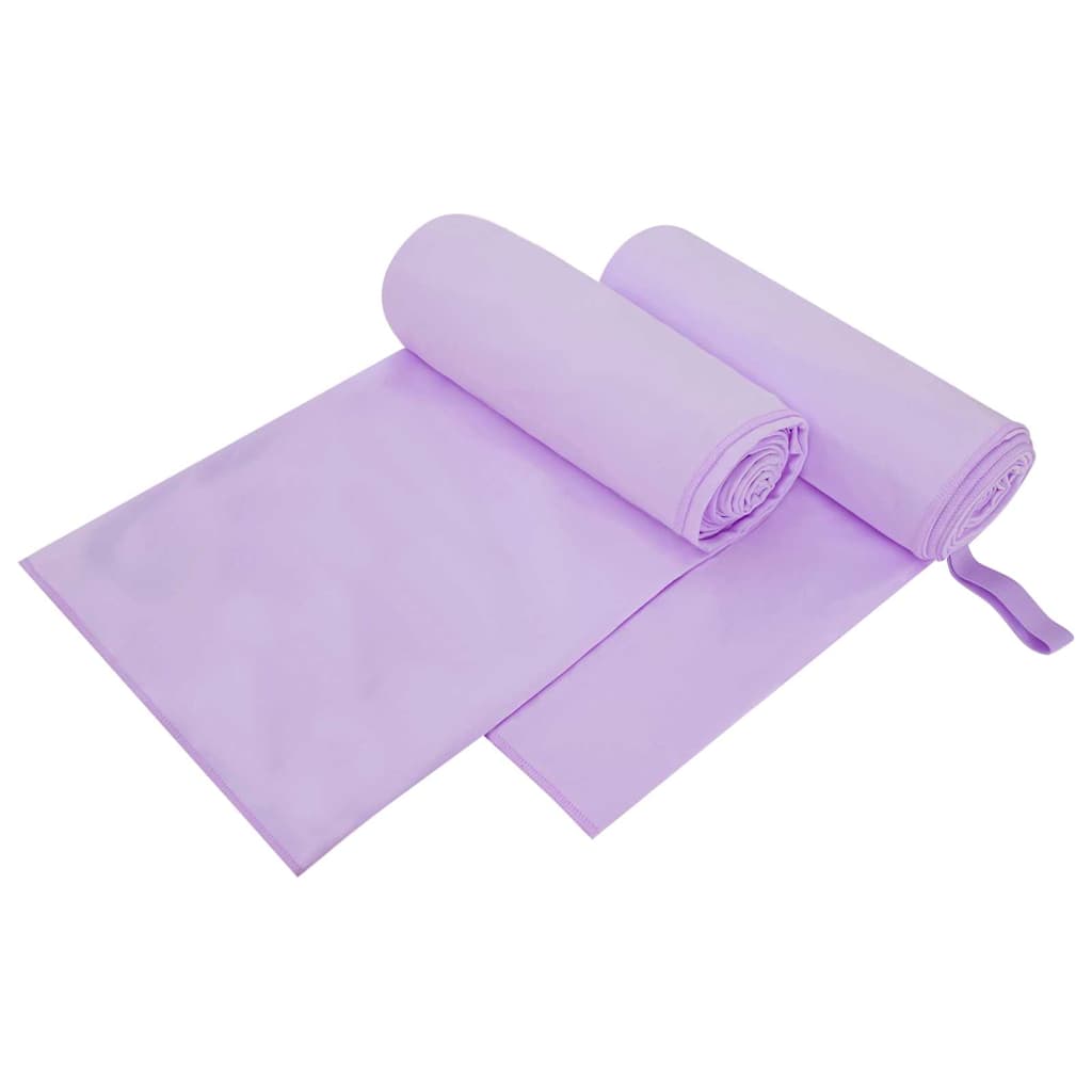 Vidaxl sporthanddoeken 2 pcs paars 200 x 100 cm polyester en polyamide