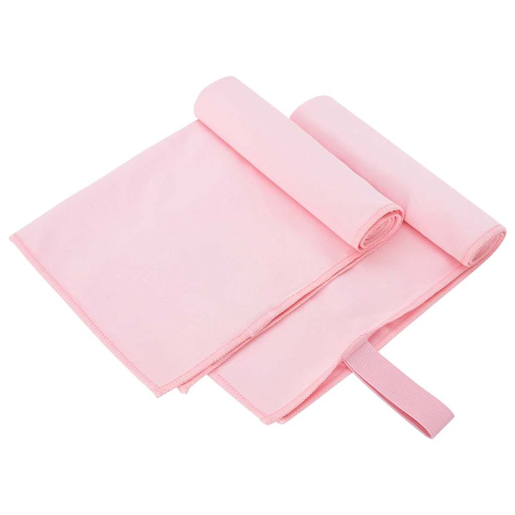 Vidaxl sporthanddoeken 2 pcs roze 50 x 30 cm polyester en polyamide