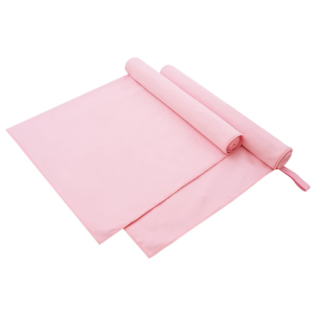 Vidaxl sporthanddoeken 2 pcs roze 180 x 90 cm polyester en polyamide