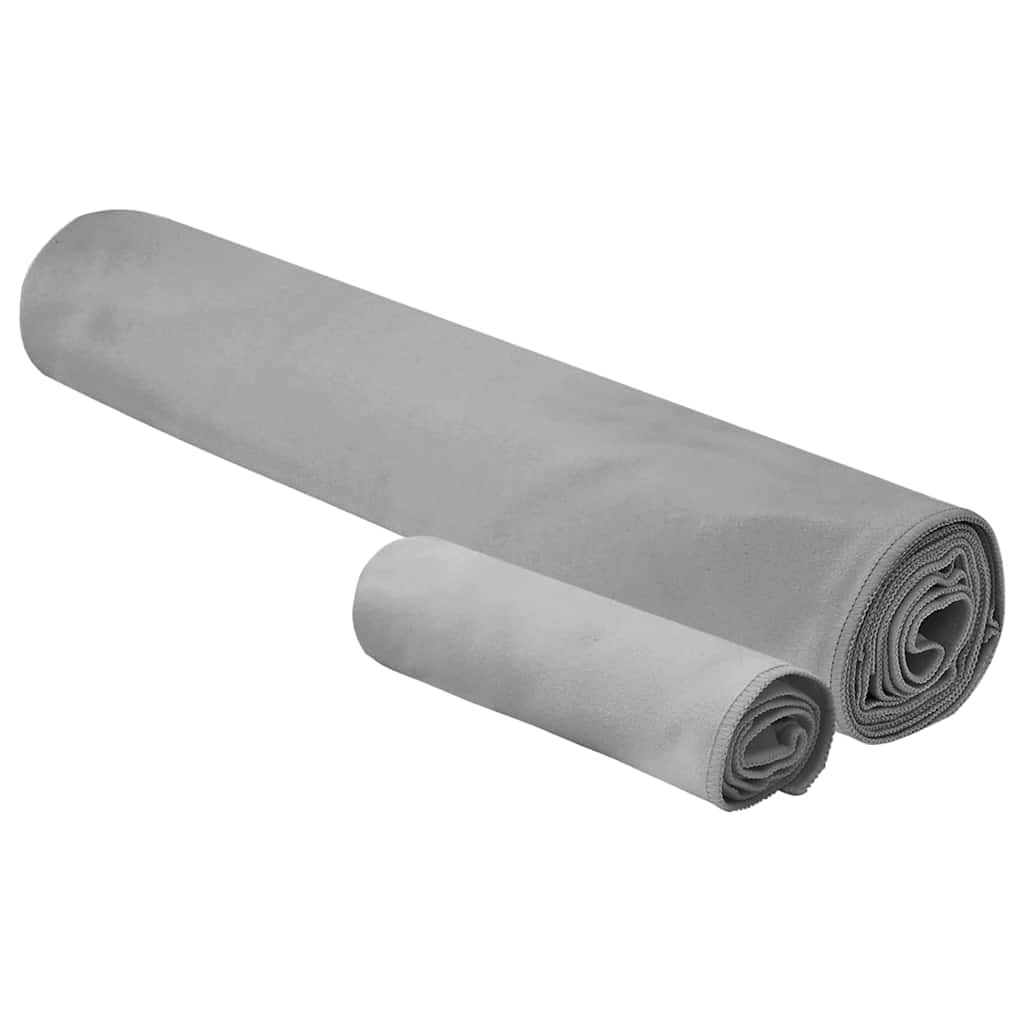Vidaxl set van sporthanddoeken 2 pcs donkergrijs stof
