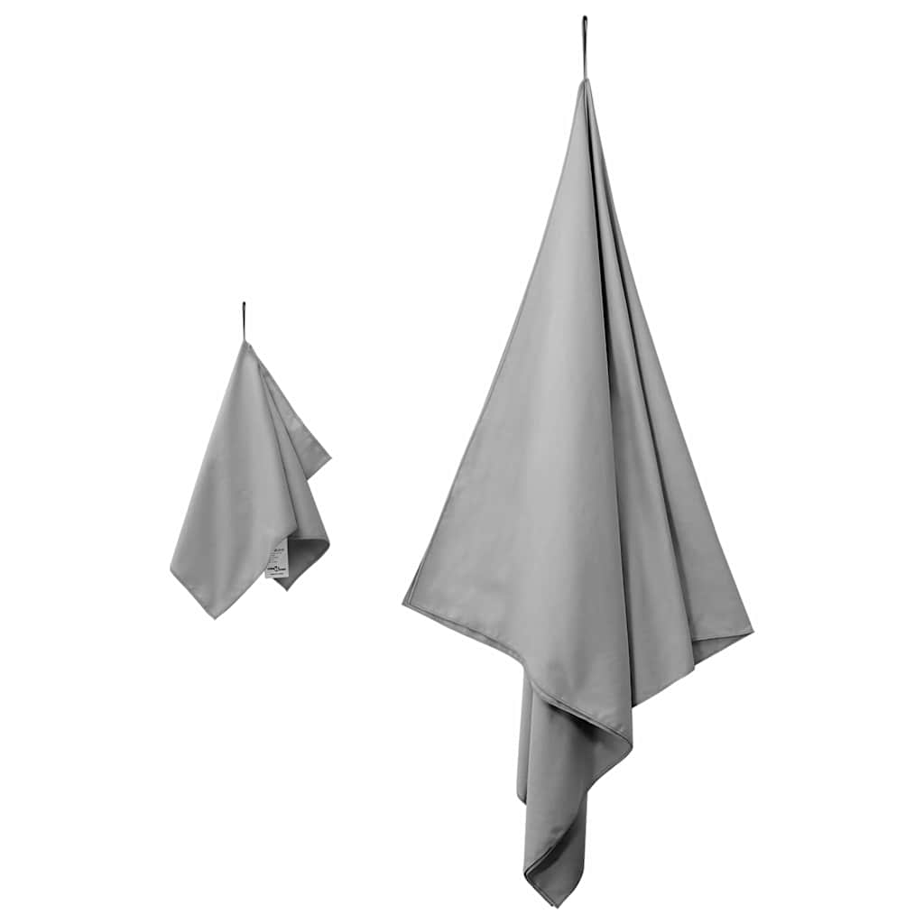 Vidaxl set van sporthanddoeken 2 pcs donkergrijs stof