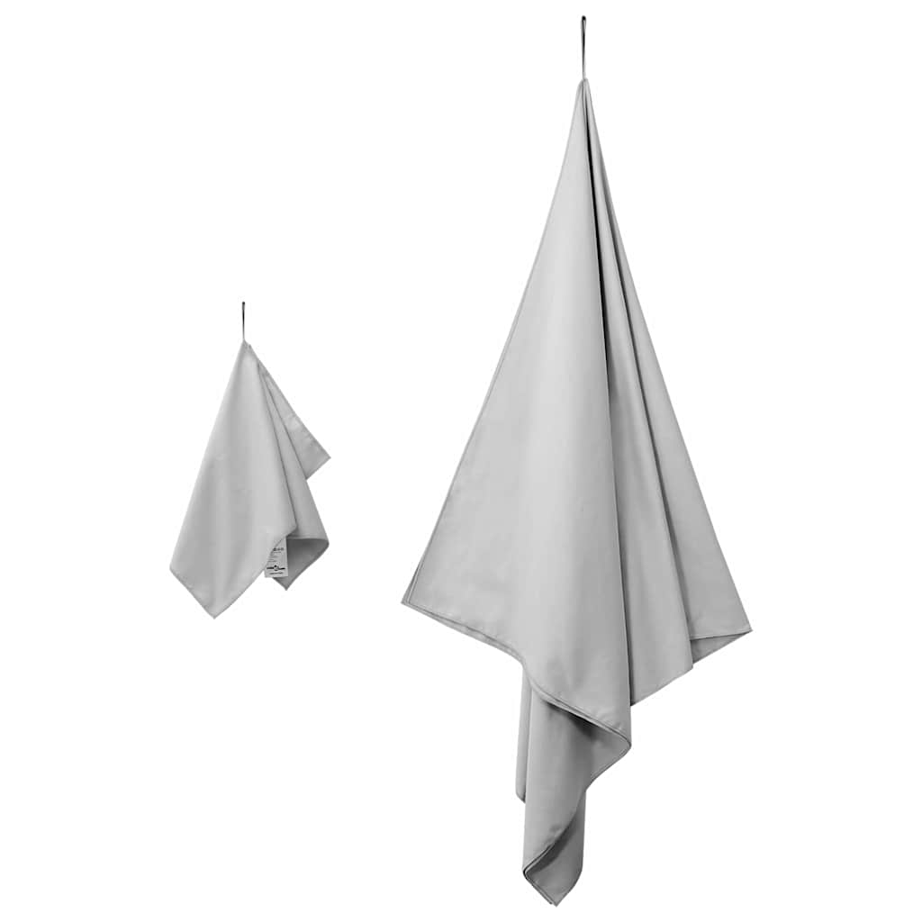 VidaXL set di asciugamani sportivi 2 pezzi in tessuto grigio
