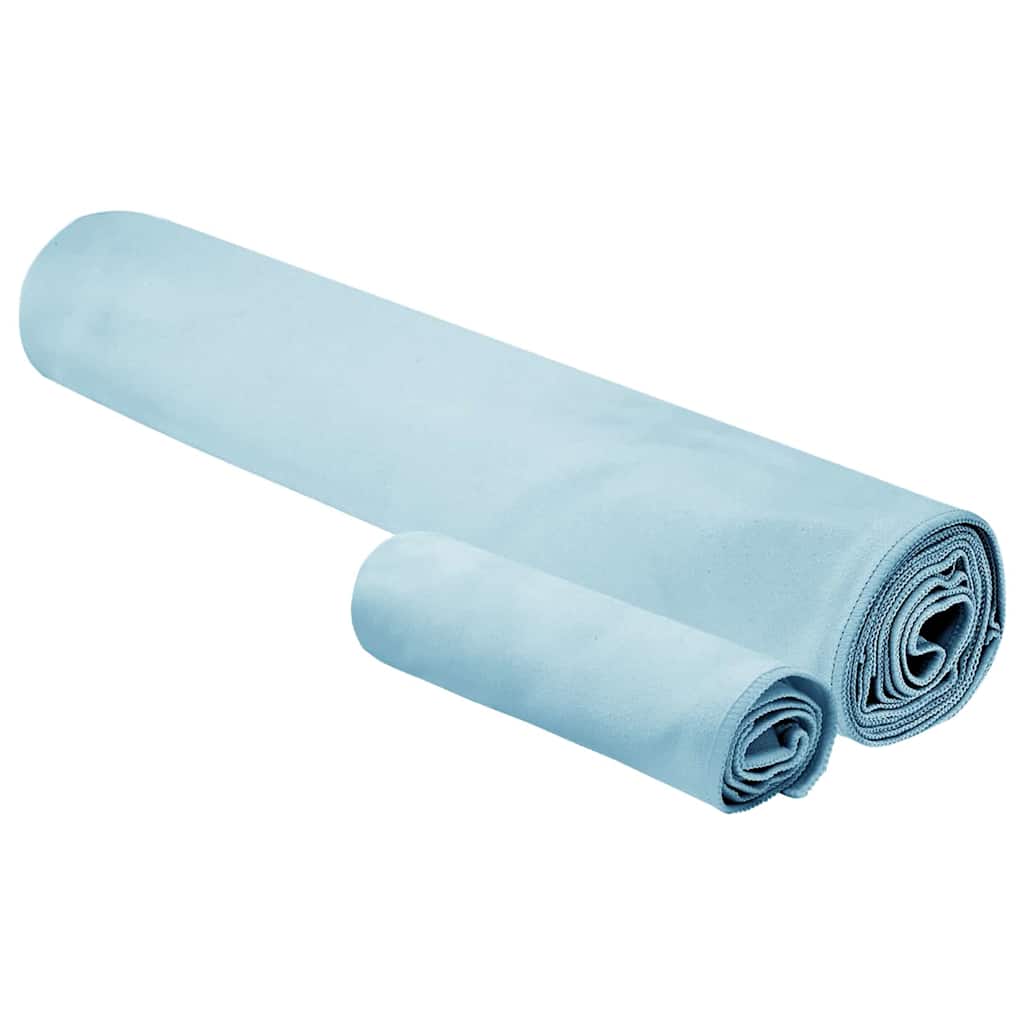 VidaXL set asciugamani sportivi 2 pezzi tessuto blu