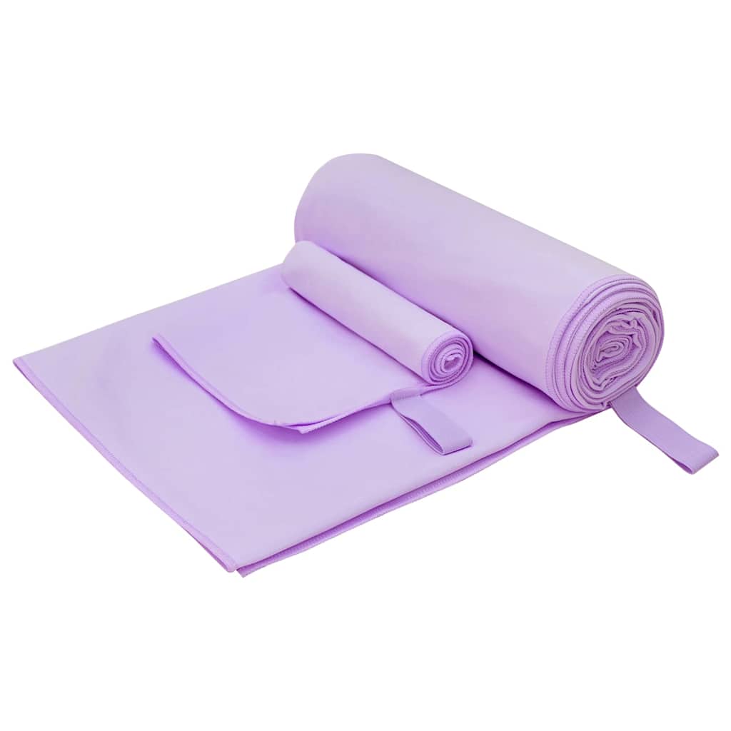 VidaXL set asciugamani sportivi 2 pezzi tessuto viola
