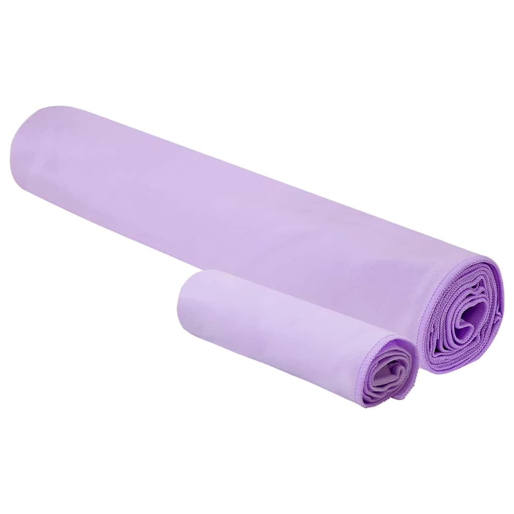 VidaXL set asciugamani sportivi 2 pezzi tessuto viola