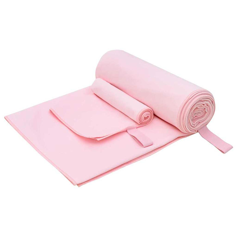 VidaXL set asciugamani sportivi 2 pezzi tessuto rosa