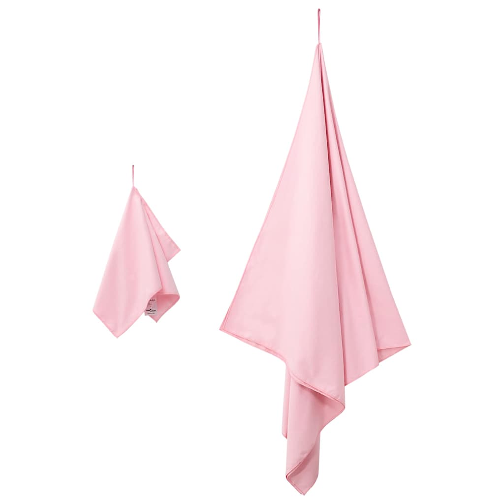 Vidaxl set van sporthanddoeken 2 pcs roze stof