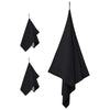 Vidaxl set van sporthanddoeken 3 pcs zwart polyester en polyamide
