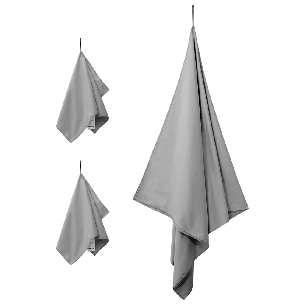 Vidaxl set van sporthanddoeken 3 pcs donkergrijs