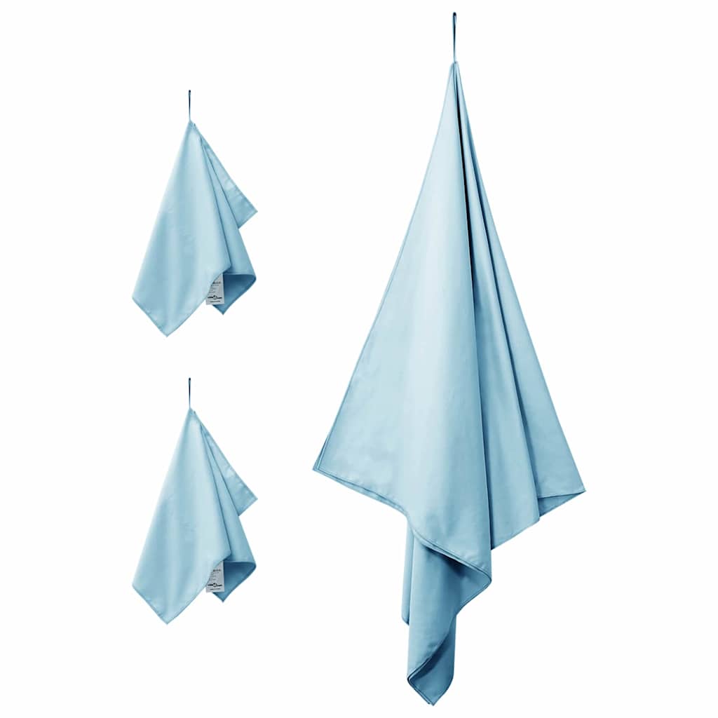 Vidaxl set van sporthanddoeken 3 pcs blauw polyester en polyamide
