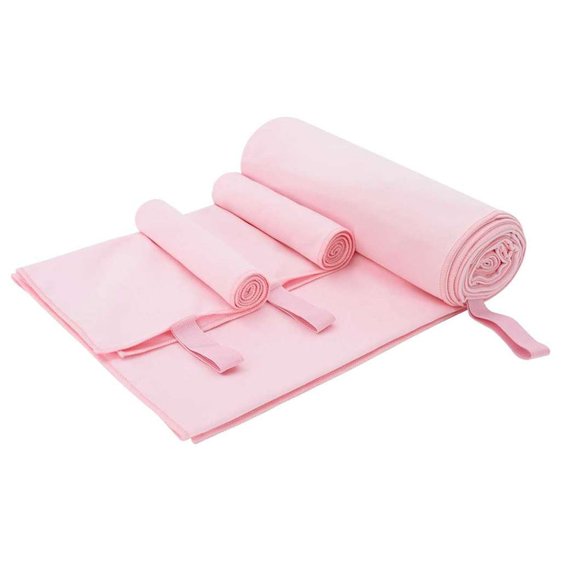 Vidaxl set van sporthanddoeken 3 pcs roze polyester en polyamide
