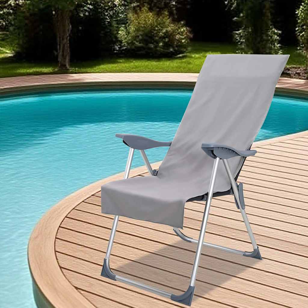 Asciugamani per sedia da esterno Vidaxl 2 pezzi grigio scuro 130 x 60 cm