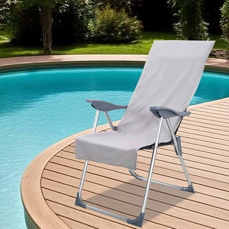 Asciugamani per sedia da esterno Vidaxx 2 pezzi grigi 130 x 60 cm