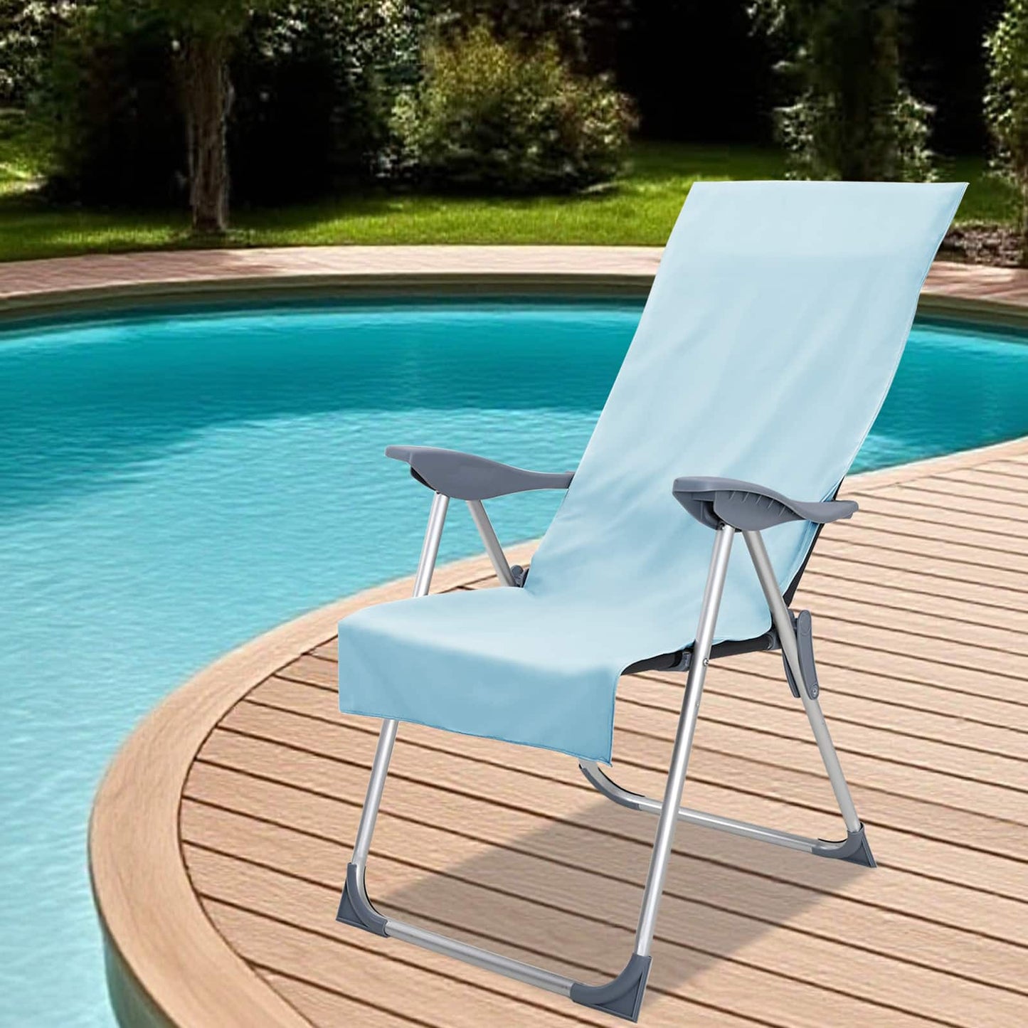 Asciugamani per sedia da esterno Vidaxx 2 pezzi blu 130 x 60 cm