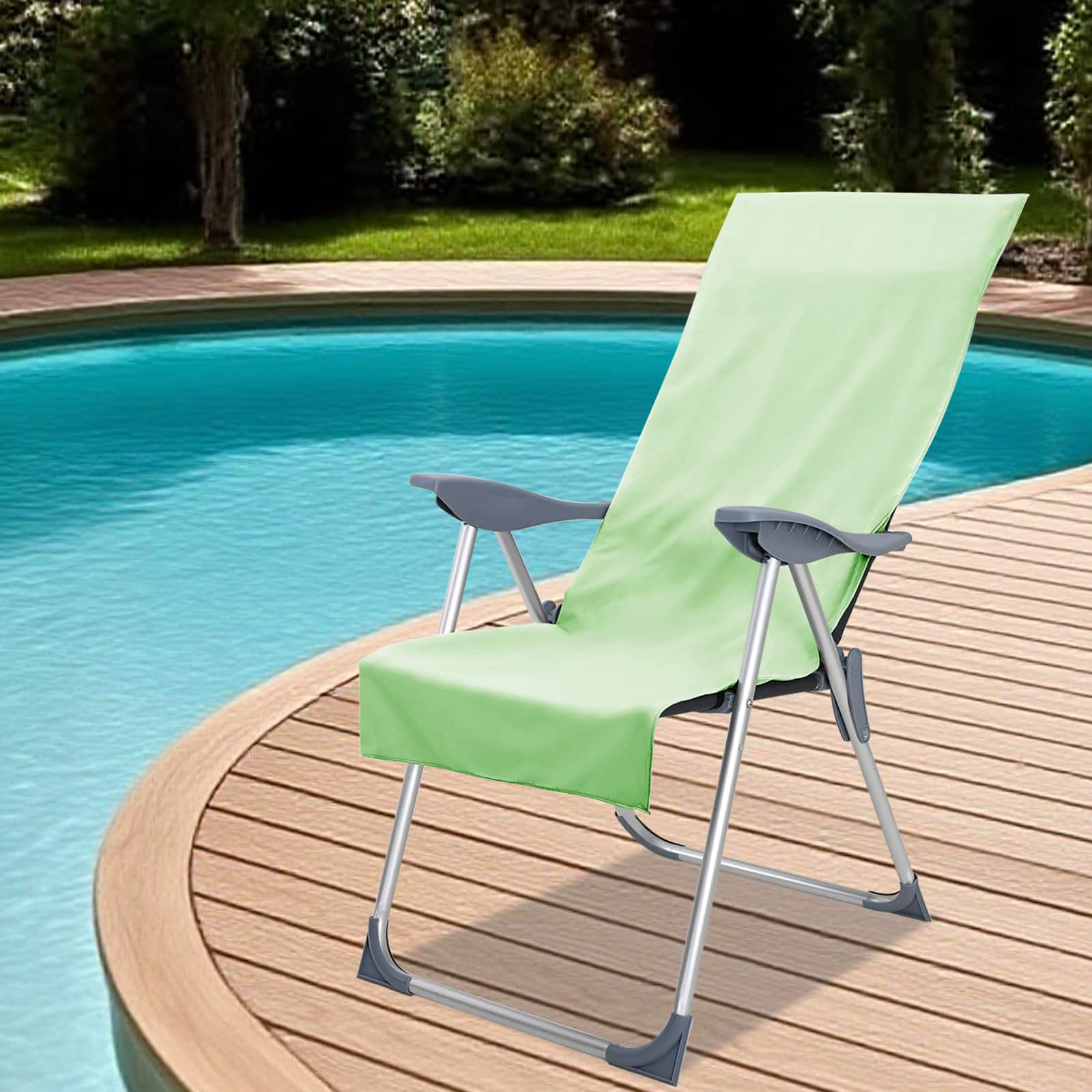 Asciugamani per sedia da esterno Vidaxx 2 pezzi verdi 130 x 60 cm