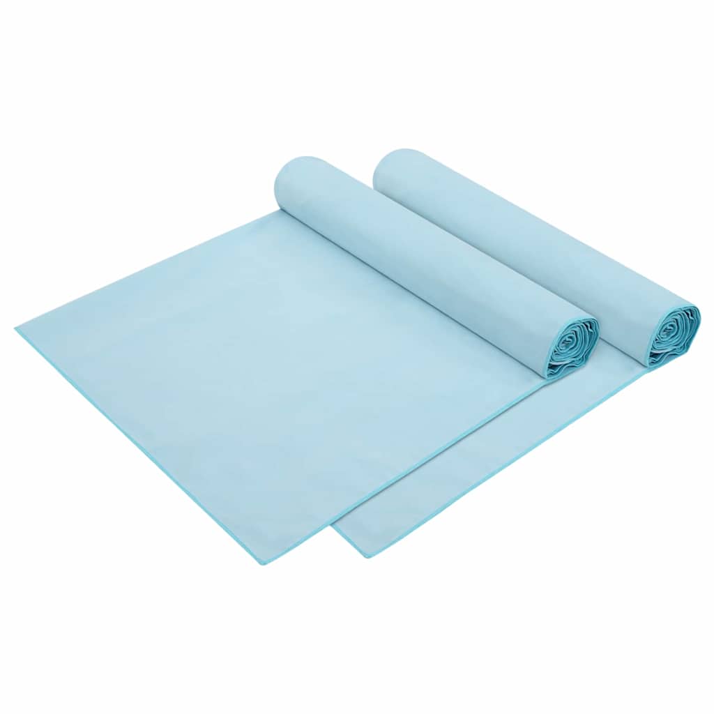 Vidaxl ligbedhanddoeken 2 pcs blauw 210 x 75 cm polyester en polyamide