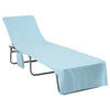 Asciugamani lettino Vidaxl 2 pezzi blu 210 x 75 cm poliestere e poliammide