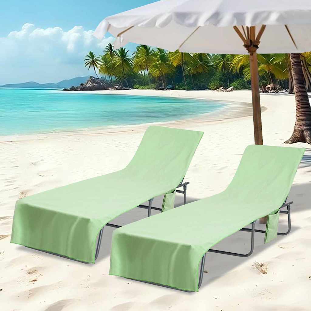 Vidaxl ligbedhanddoeken 2 pcs groen 210 x 75 cm polyester en polyamide