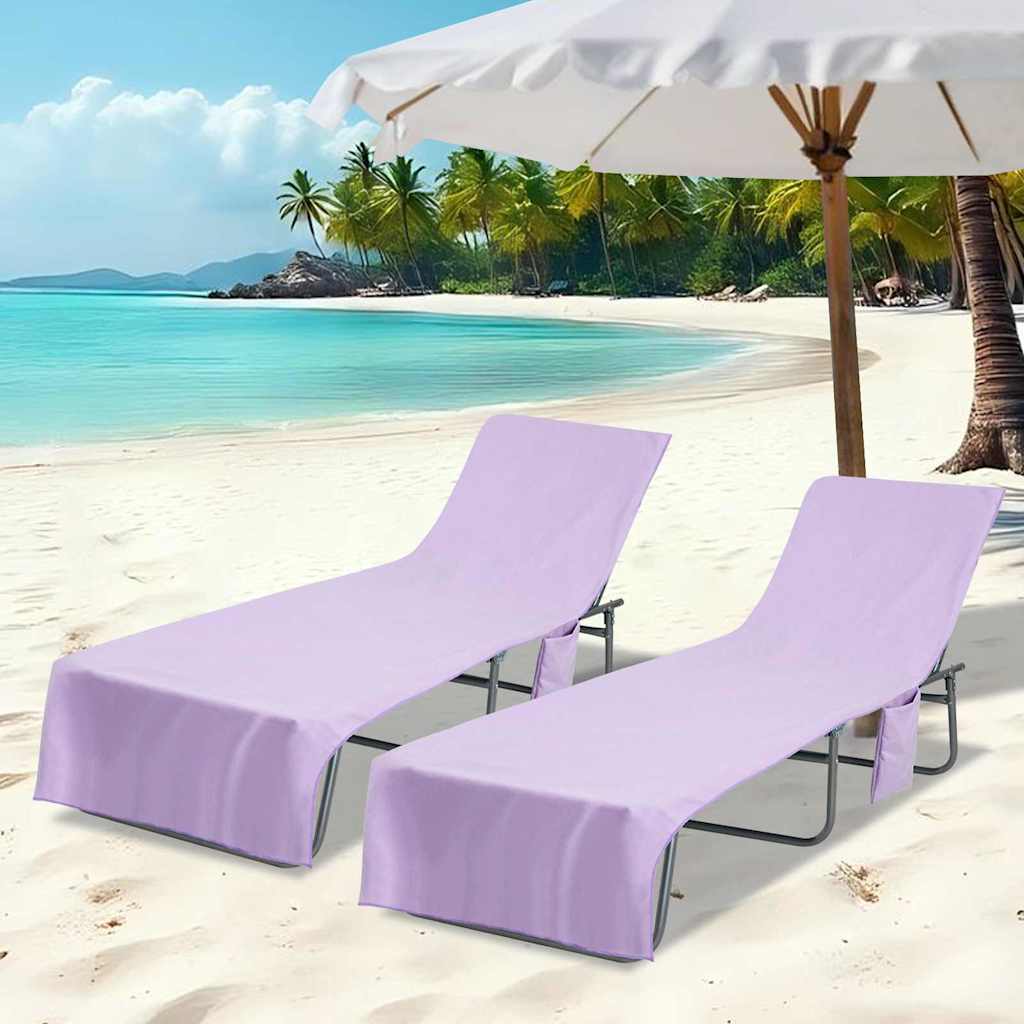 Asciugamani da lettino Vidaxx 2 pezzi viola 210 x 75 cm poliestere e poliammide