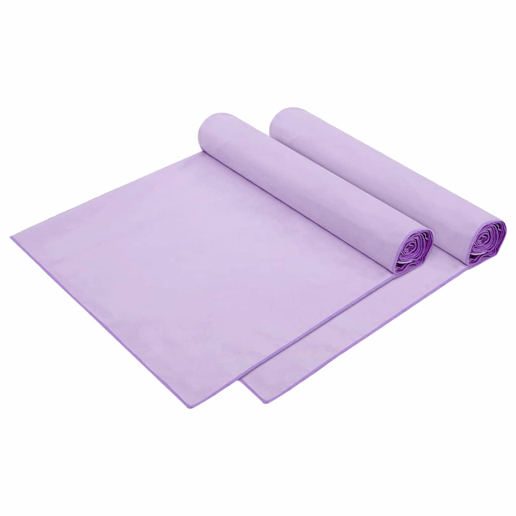 Asciugamani da lettino Vidaxx 2 pezzi viola 210 x 75 cm poliestere e poliammide