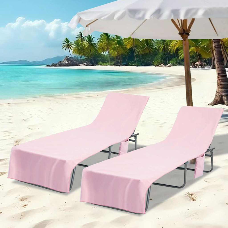 Asciugamani lettino Vidaxl 2 pezzi rosa 210 x 75 cm poliestere e poliammide