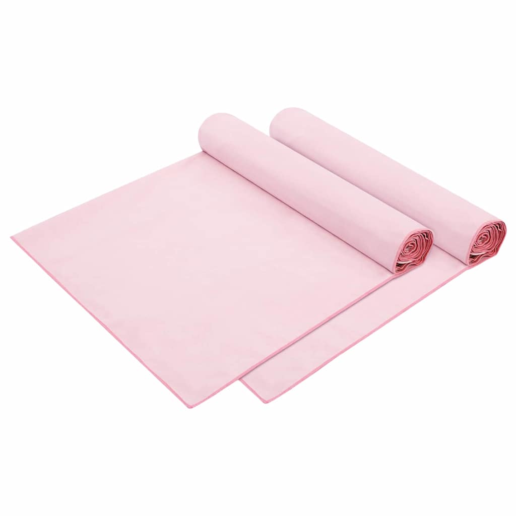 Vidaxl ligbedhanddoeken 2 pcs roze 210 x 75 cm polyester en polyamide