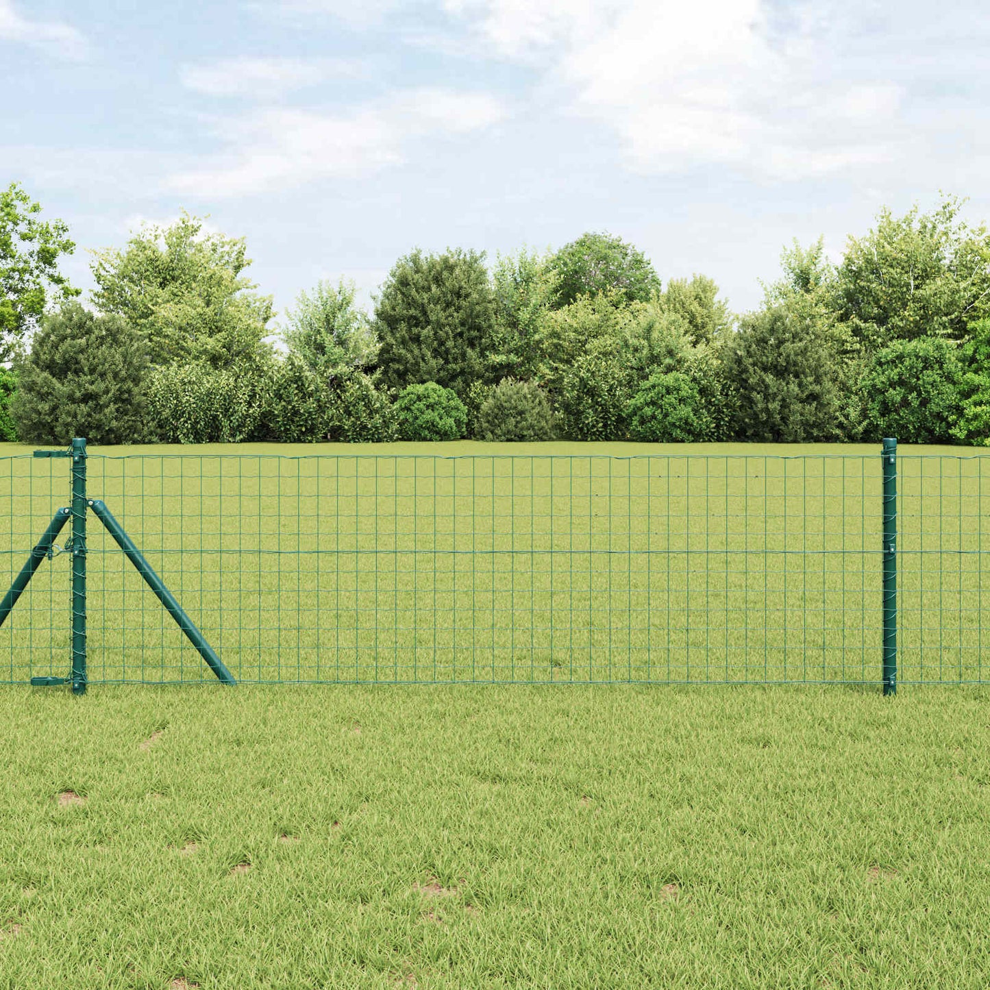 Vidaxl afrasteringspaal 12 pcs groen 50 cm poedergecoat staal