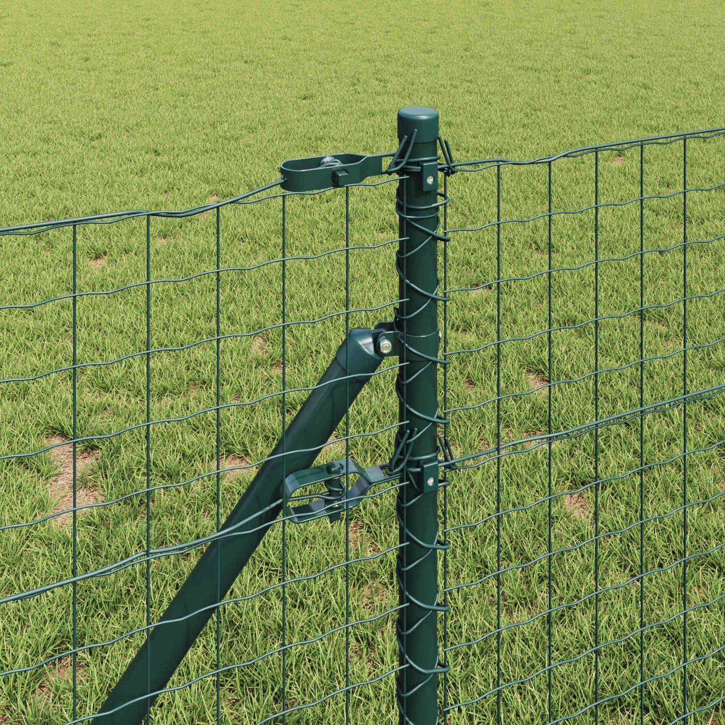 Vidaxl afrasteringspaal 2 pcs groen 90 cm poedergecoat staal