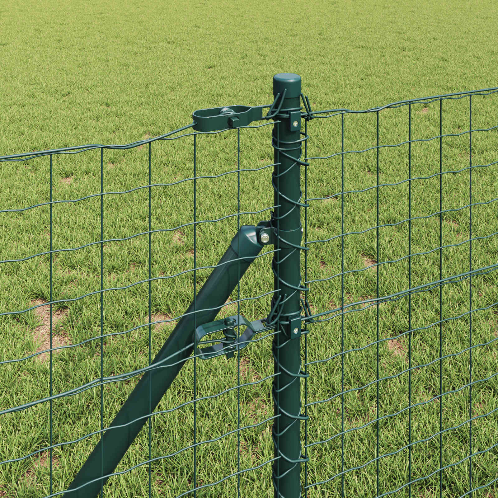 Palo per recinzione Vidaxl 2 pz verde 90 cm in acciaio verniciato a polvere