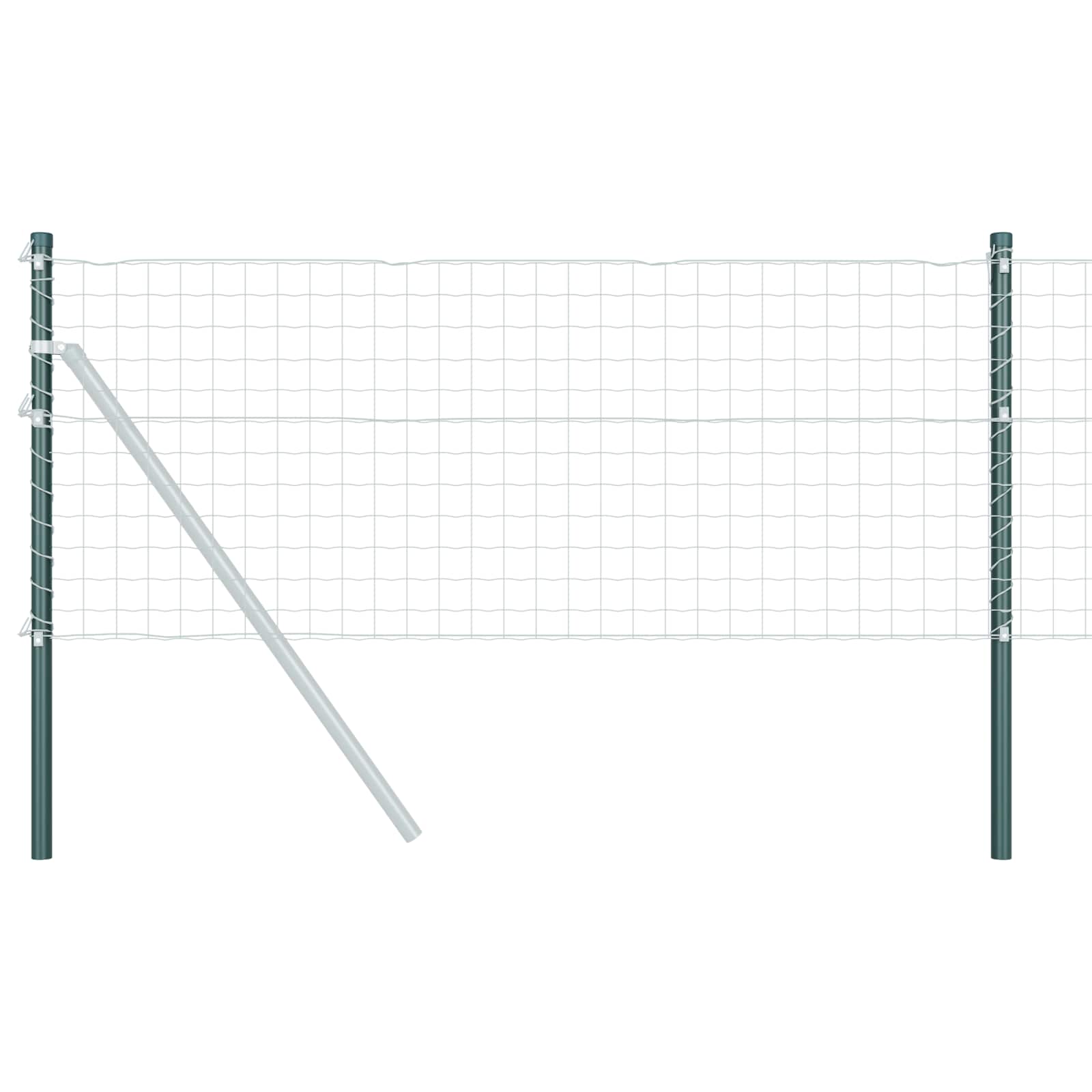 Palo per recinzione Vidaxl 2 pz verde 90 cm in acciaio verniciato a polvere