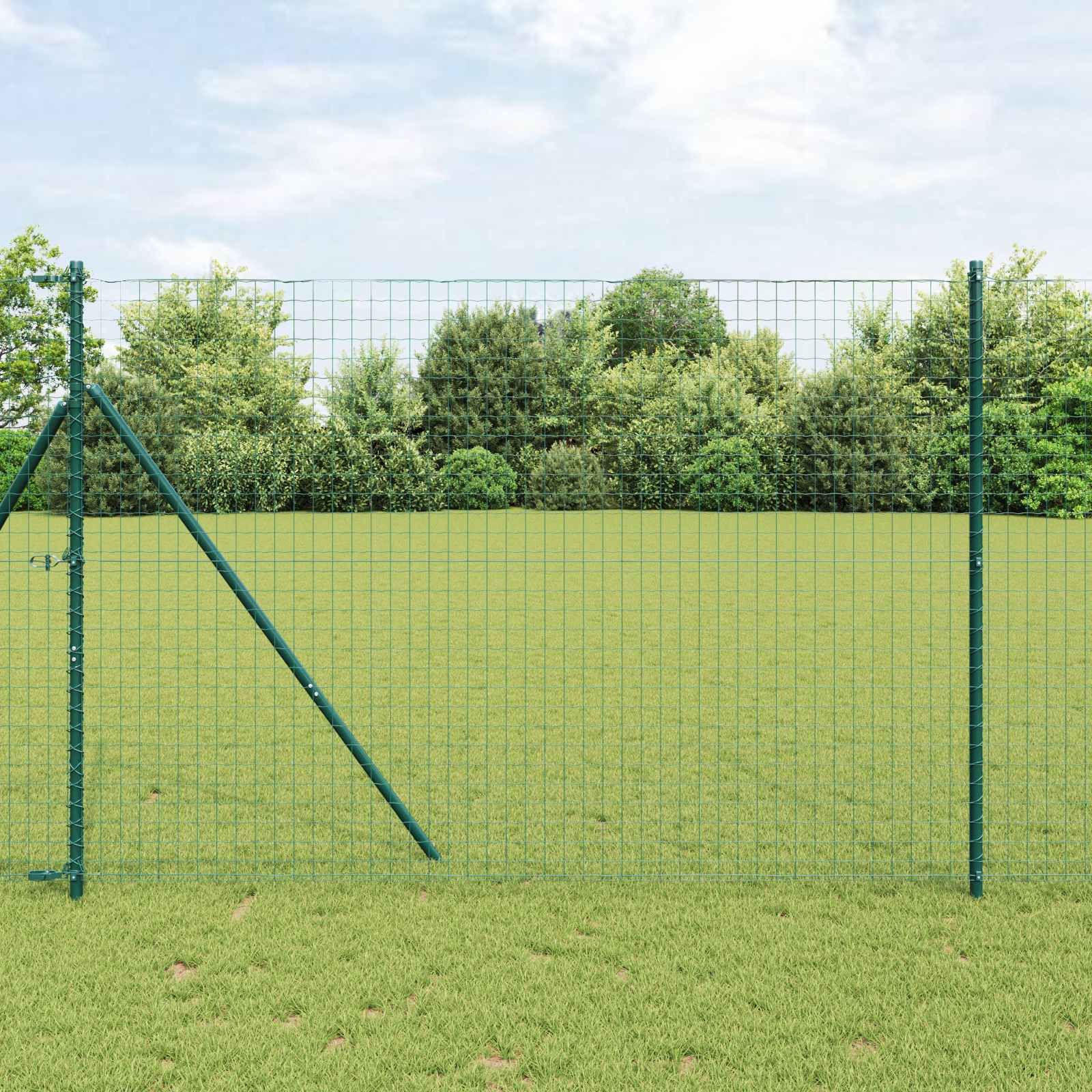 Vidaxl afrasteringspaal 12 pcs groen poedergecoat staal