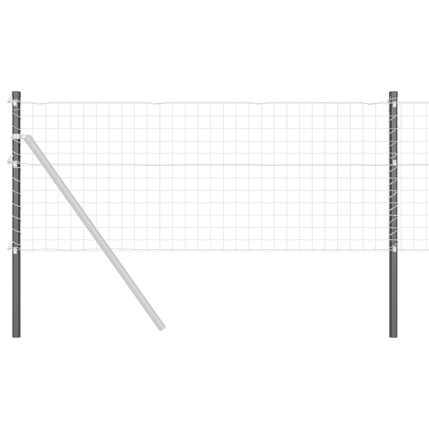Vidaxl afrasteringspaal 12 pcs grijs 70 cm poedergecoat staal